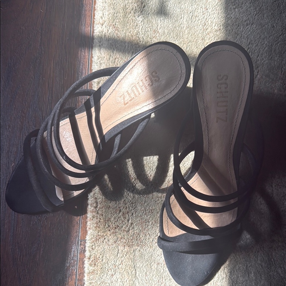 SCHUTZ Black Strappy Heels